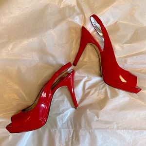 Style & Co. Faith Strawberry Red Peep Toe Slingback Heels Size 6M Never Worn